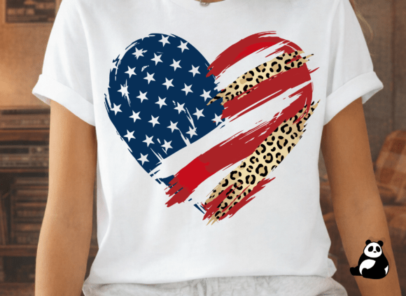4th of July Heart PNG: Your USA Flag Heart Design Asset
