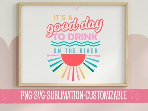 Capture River Life with the Drink on the River PNG & SVG