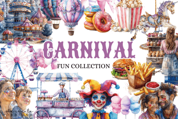 Carnival Fun Clipart Collection: A Designer's Toolkit for Vibrant Projects