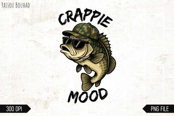 Crappie Mood PNG: Funny Fishing Graphics for Creative Projects