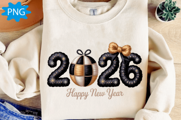 Faux Yarn Happy New Year 2026 PNG, Disco: Your Next Standout Design Asset