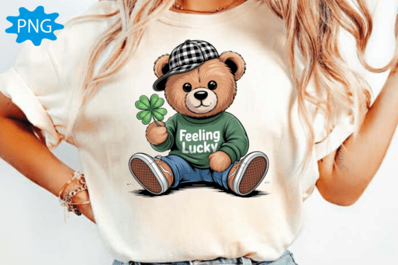 Feeling Lucky Teddy Bear St Patricks PNG: A Festive Design Asset