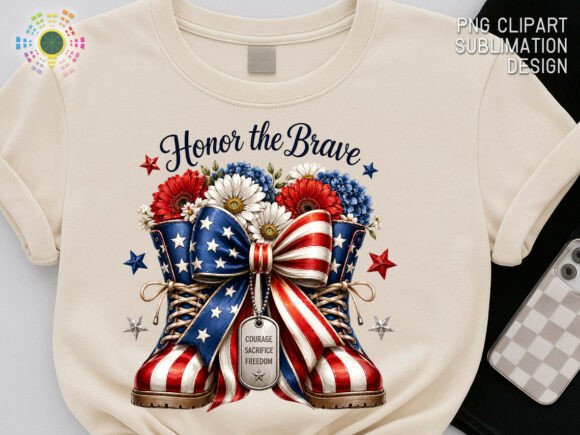 Honor the Brave Patriotic Military Boots: A Design Asset with Heart