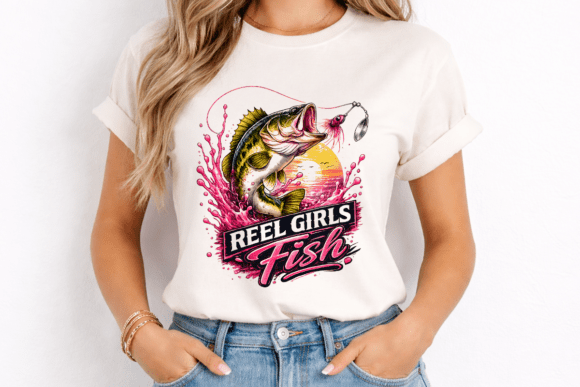 Reel Girls Fish T-Shirt PNG: A Bold Graphic for Anglers