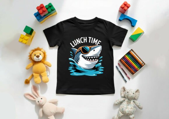 Sark Kids Cartoon T-Shirt Design Vector: A Designer's Go-To Asset